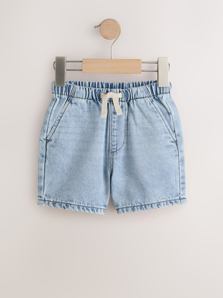 Blue Denim Bleach Pull On Shorts 2 Pack (3mths-7yrs)
