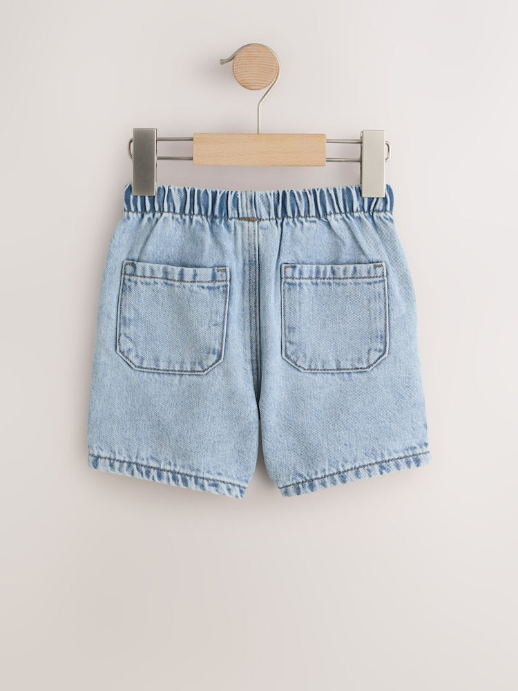 Blue Denim Bleach Pull On Shorts 2 Pack (3mths-7yrs)
