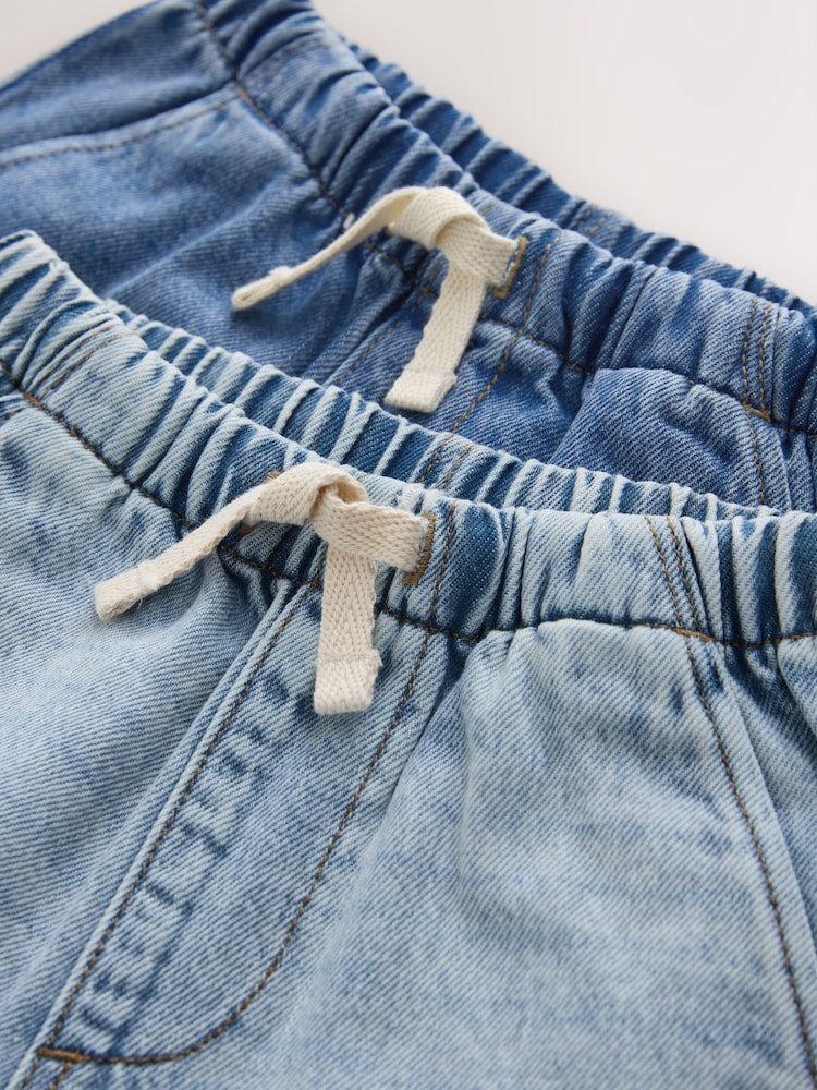 Blue Denim Bleach Pull On Shorts 2 Pack (3mths-7yrs)