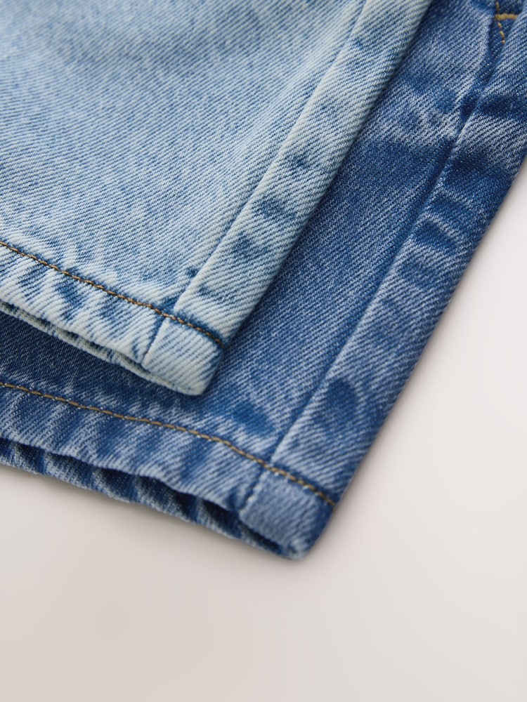 Blue Denim Bleach Pull On Shorts 2 Pack (3mths-7yrs)