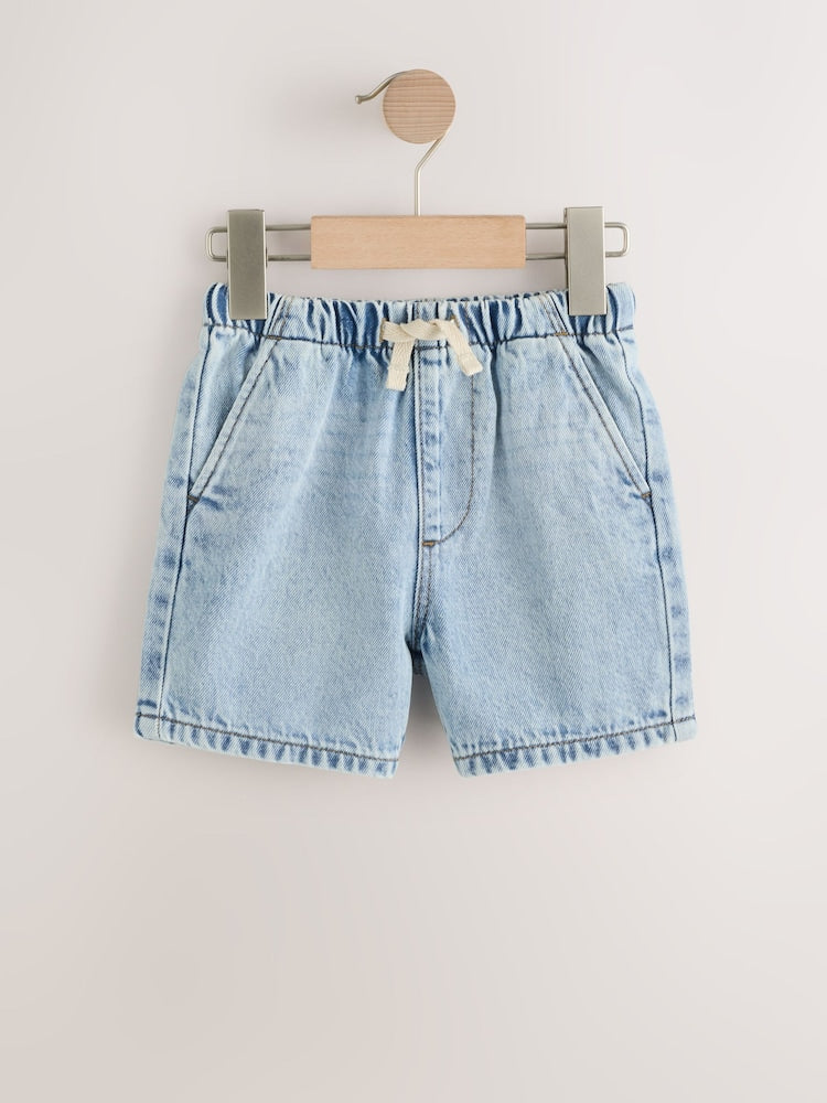 Light Blue Pull On Loose Denim Shorts (3mths-7yrs)