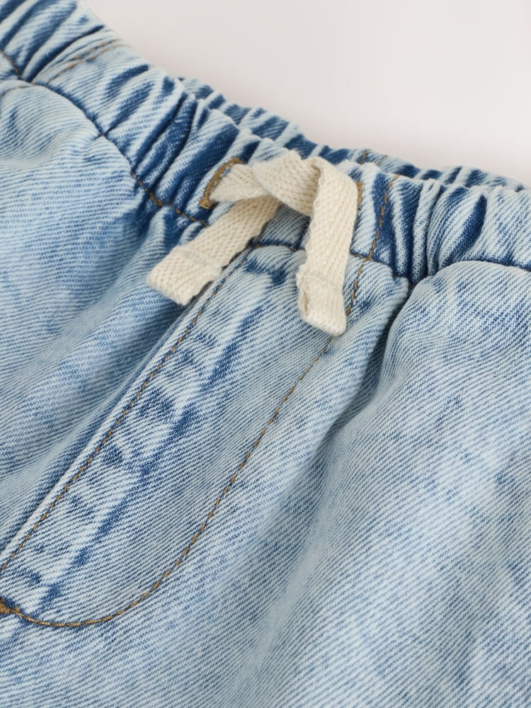 Light Blue Pull On Loose Denim Shorts (3mths-7yrs)