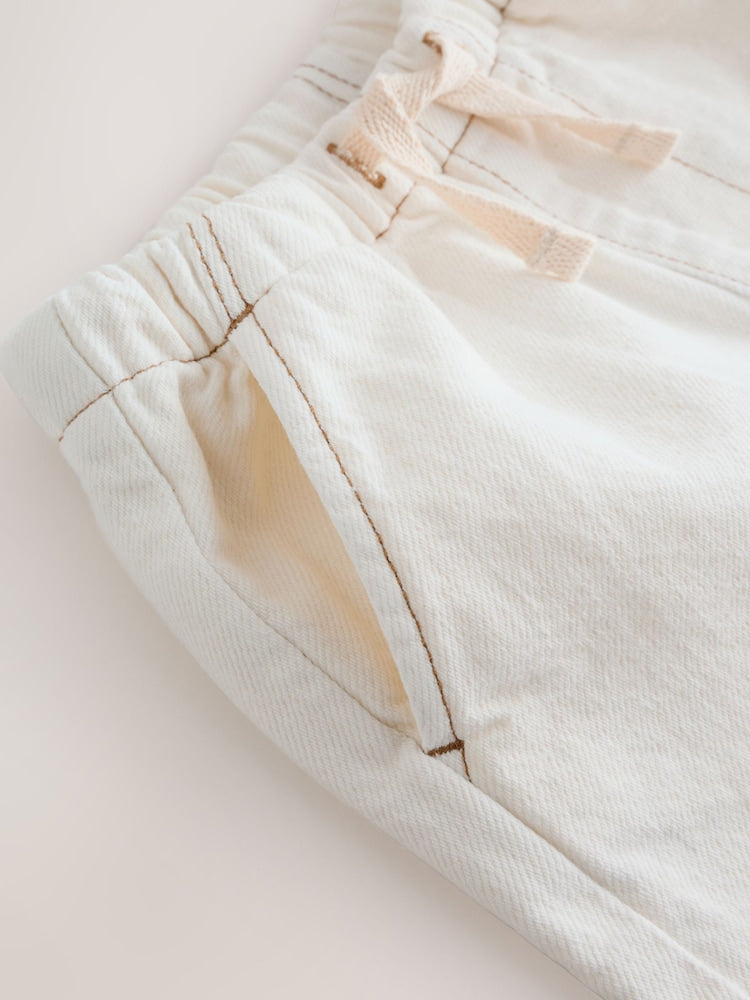 Ecru Pull On Loose Denim Shorts (3mths-7yrs)