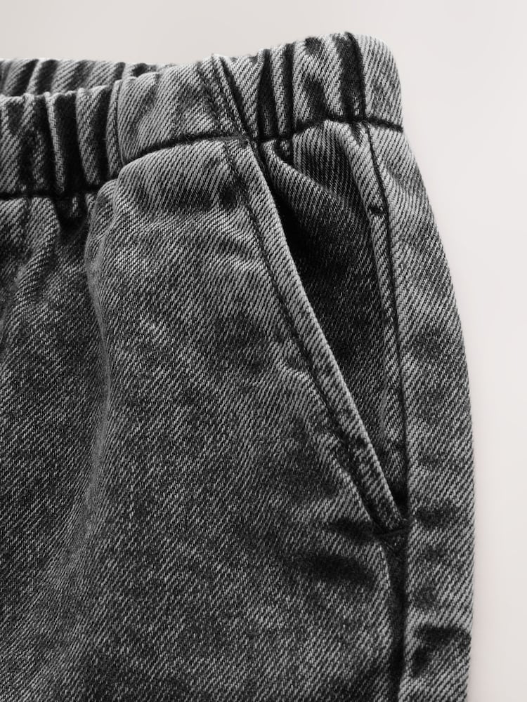 Grey Pull On Loose Denim Shorts (3mths-7yrs)