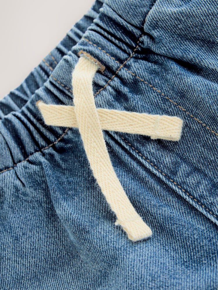Mid Blue Pull On Loose Denim Shorts (3mths-7yrs)