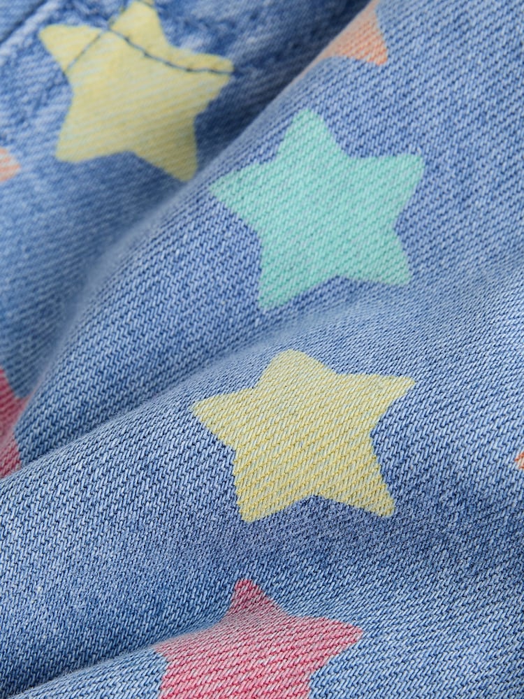 Mid Blue Denim Star Pull On Loose Denim
