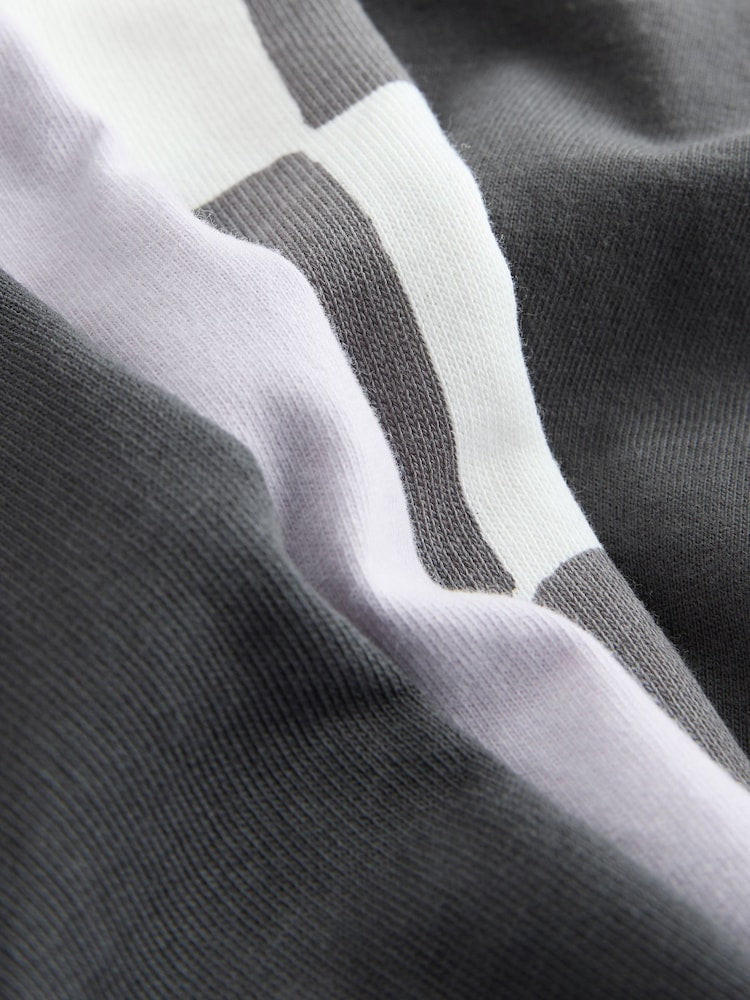 Charcoal Grey/Lilac Short Sleeve T-Shirt and Shorts Set 2 Pack (3mths-7yrs)