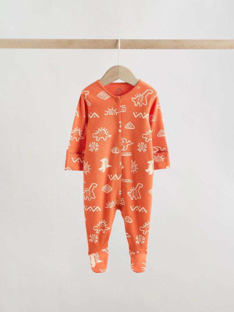 Bright Dinosaur Baby Sleepsuit 4 Pack (0mths-2yrs)