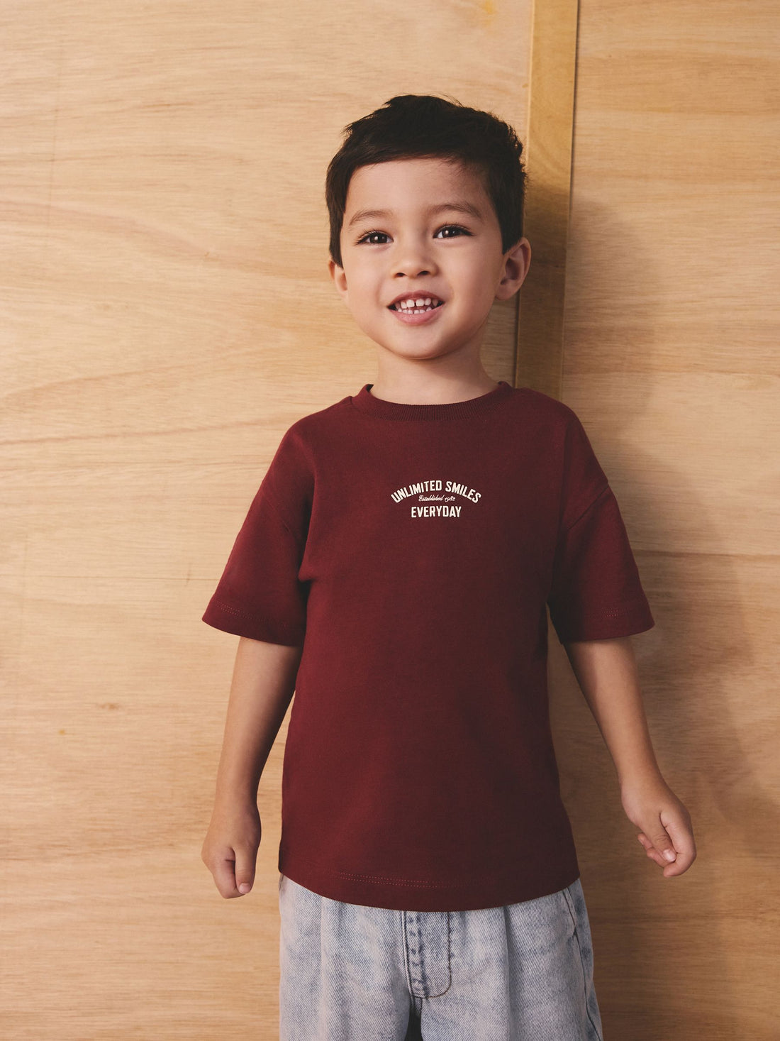 Berry Red Slogan Short Sleeve Back Print T-Shirt (3mths-7yrs) - Size 3-6 Months (62-68cm)