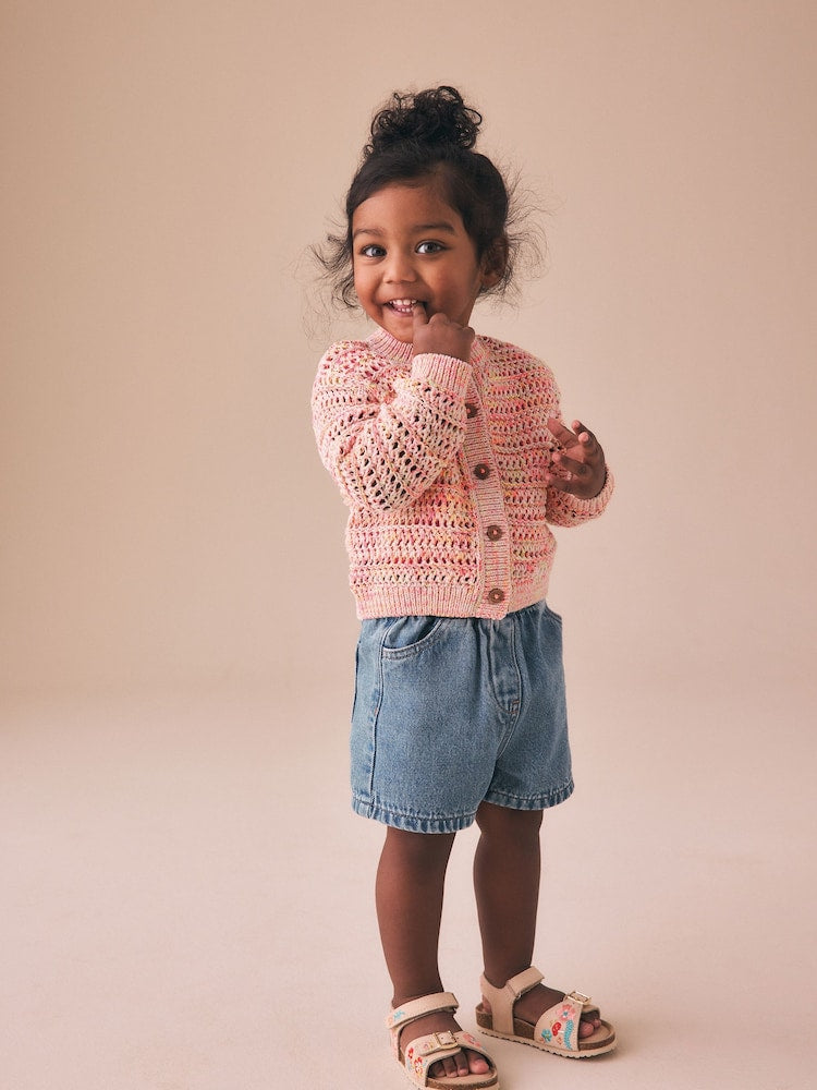 Fluro Orange Knitted Cardigan (3mths-10yrs)