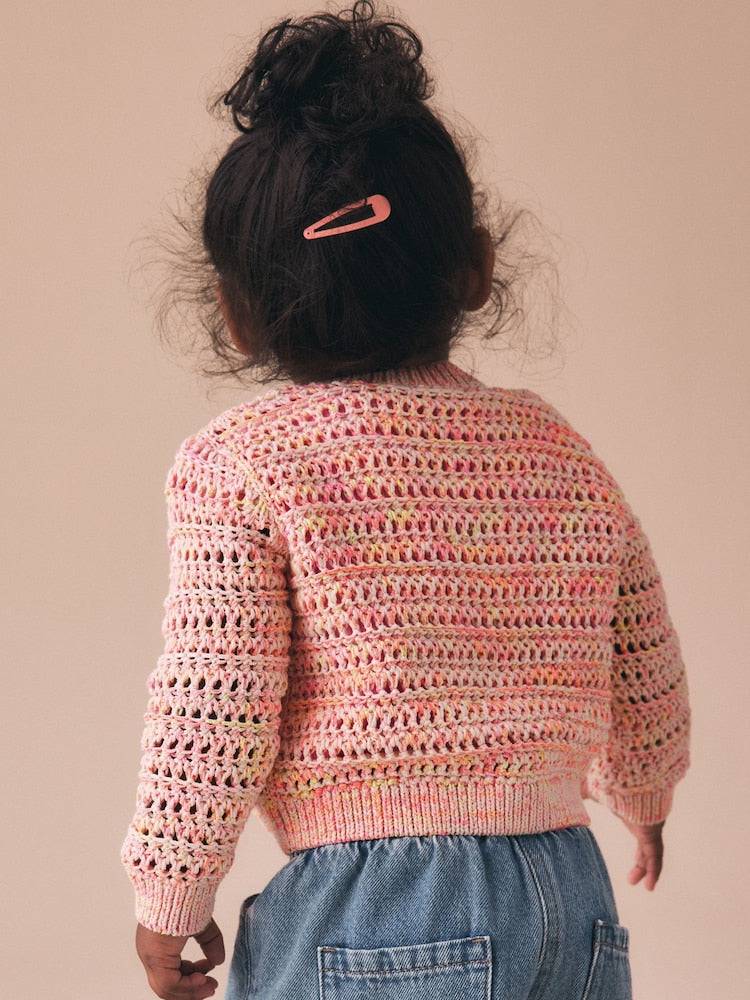 Fluro Orange Knitted Cardigan (3mths-10yrs)