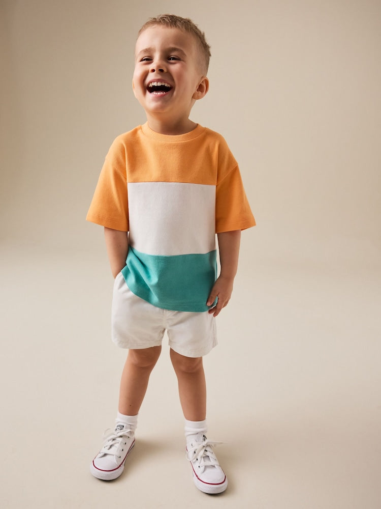 Orange/White/Blue Short Sleeve Colourblock T-Shirt (3mths-7yrs) (3mths-7yrs)