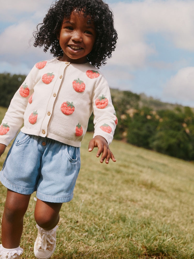 Ecru Strawberry Cardigan (3mths-10yrs)