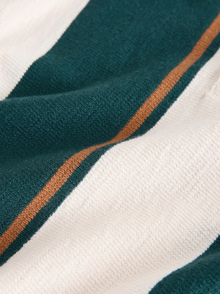 Green/Ecru Stripe Short Sleeve Polo Shirt and Shorts Set (3mths-7yrs)