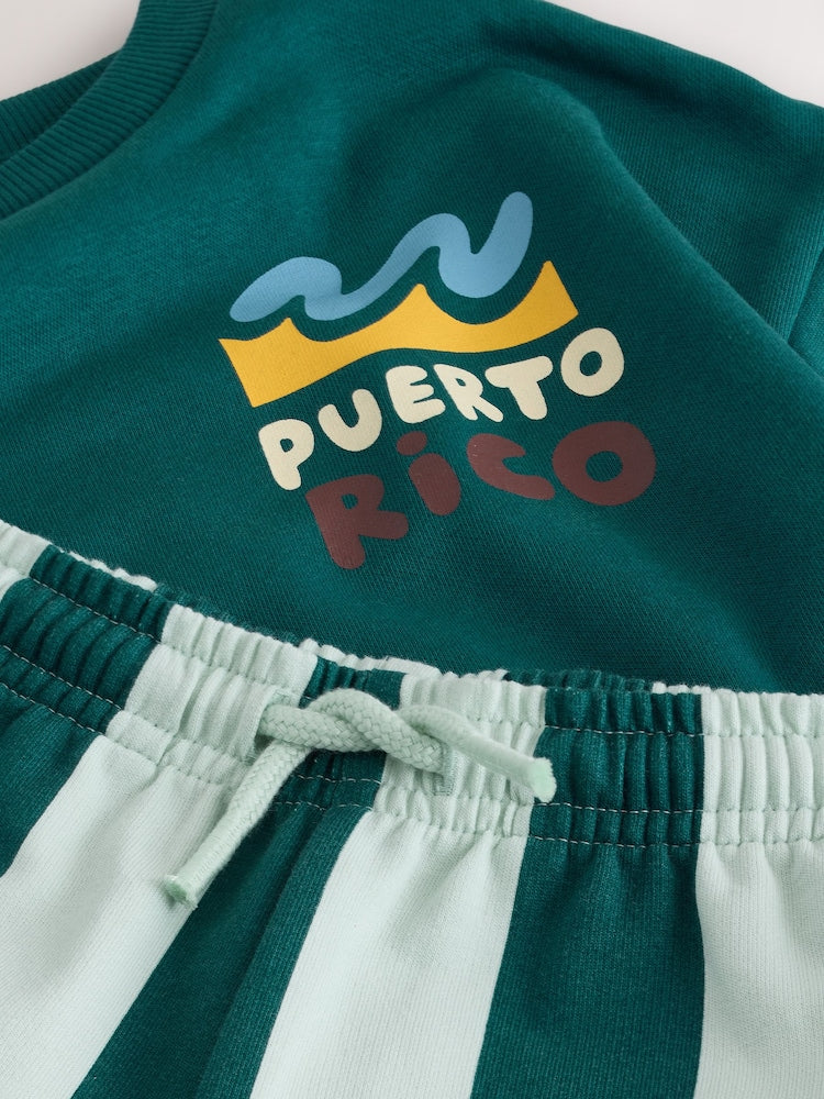 Dark Green Crew Neck Sweatshirt and Shorts Set (3mths-7yrs) (3mths-7yrs)