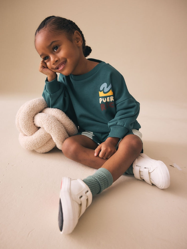 Dark Green Crew Neck Sweatshirt and Shorts Set (3mths-7yrs) (3mths-7yrs)