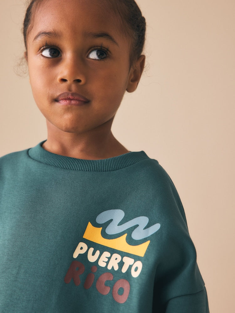 Dark Green Crew Neck Sweatshirt and Shorts Set (3mths-7yrs) (3mths-7yrs)