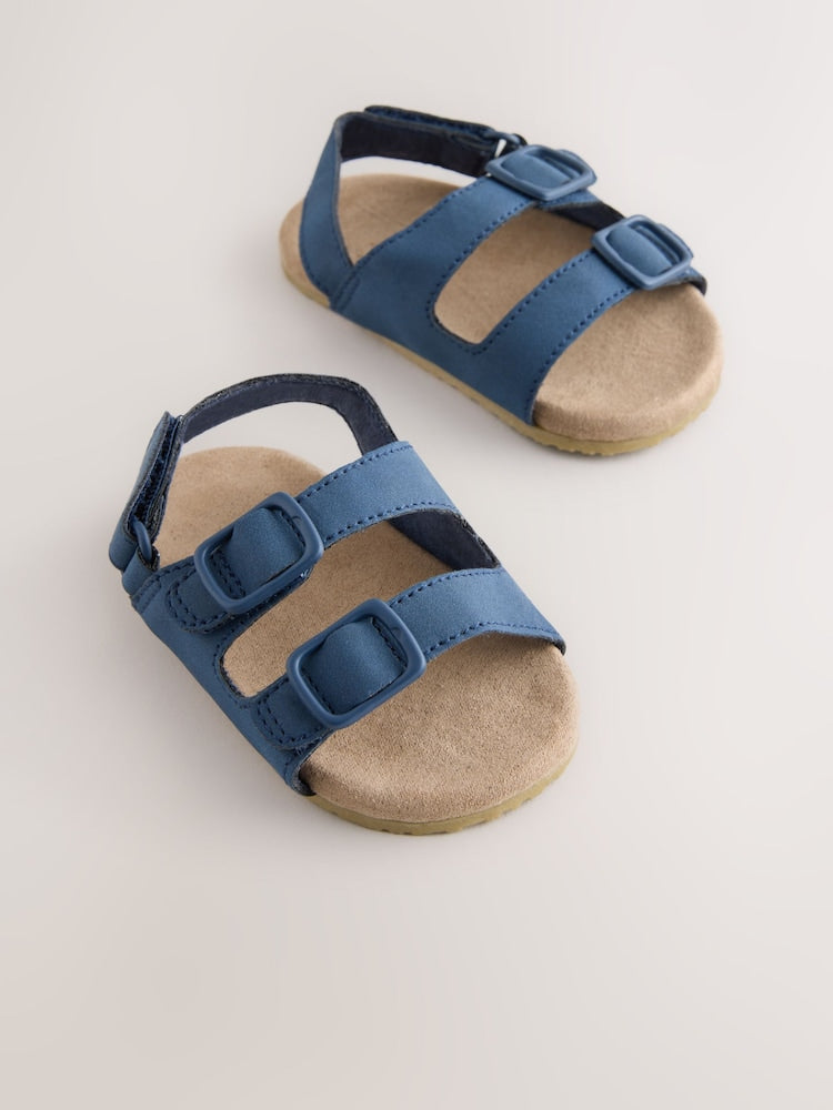 Navy Touch Fastening Baby Sandals (0-2mths)