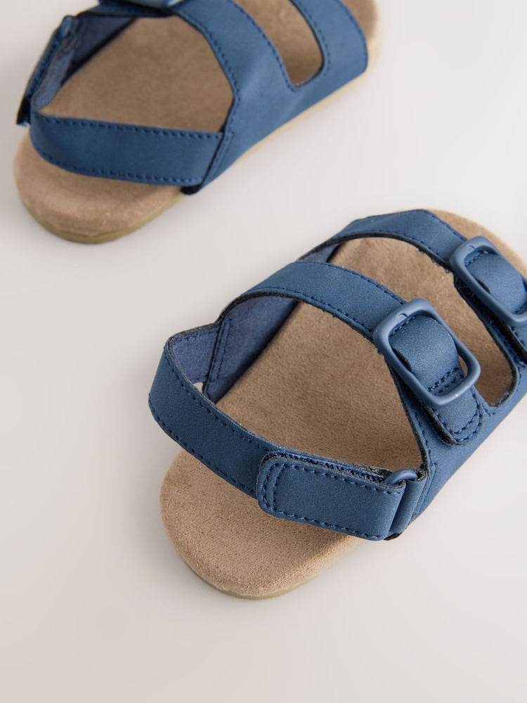 Navy Touch Fastening Baby Sandals (0-2mths)