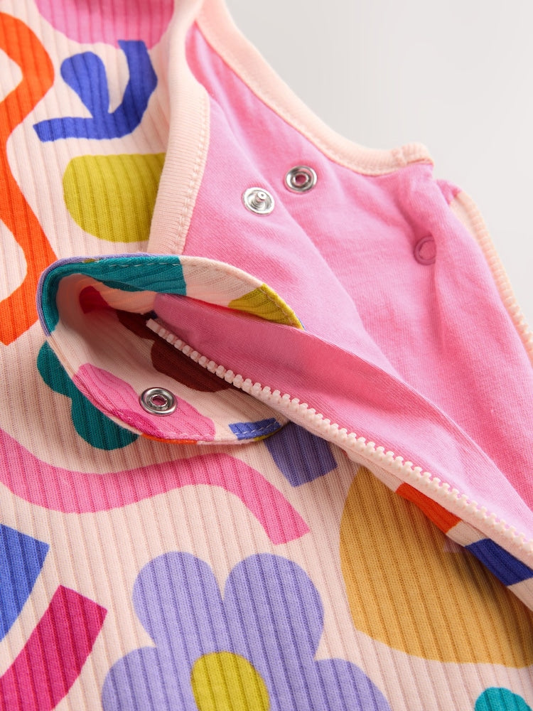 Pink/Purple Floral 1 Tog Sleeveless Baby Sleep Bag