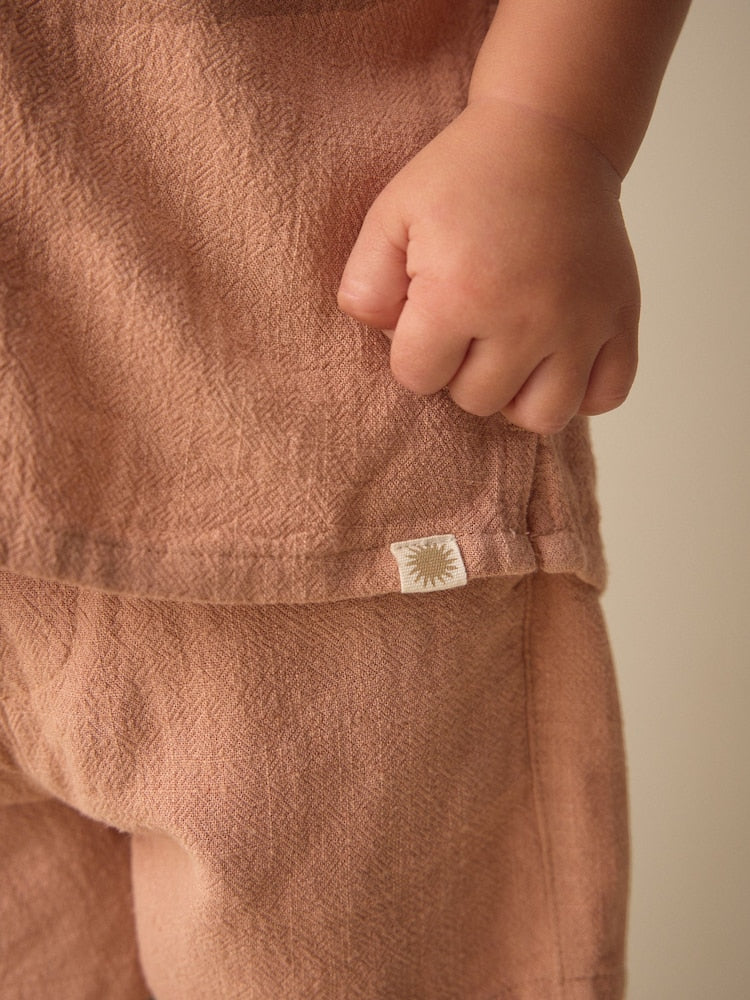 Terracota Short Sleeve Revere Collar Shirt & Shorts Set (3mths-10yrs)