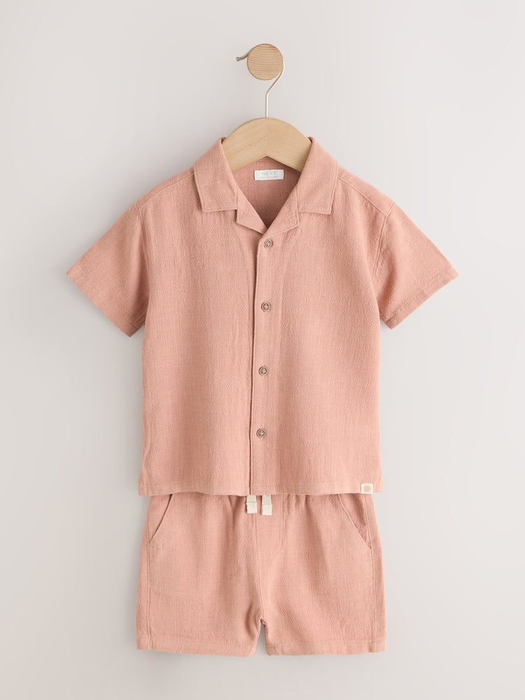 Terracota Short Sleeve Revere Collar Shirt & Shorts Set (3mths-10yrs)