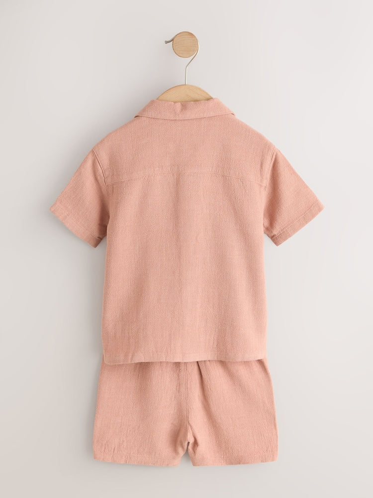 Terracota Short Sleeve Revere Collar Shirt & Shorts Set (3mths-10yrs)