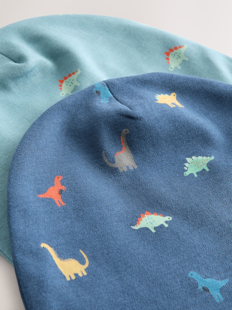 Dino Jersey Beanies 2 Pack (1-16yrs)