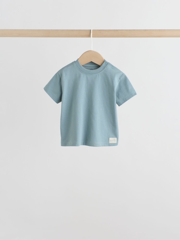 Mineral Blue/ Neutral/ Orange Short Sleeve Baby T-Shirts 4 Pack (0mths-2yrs)
