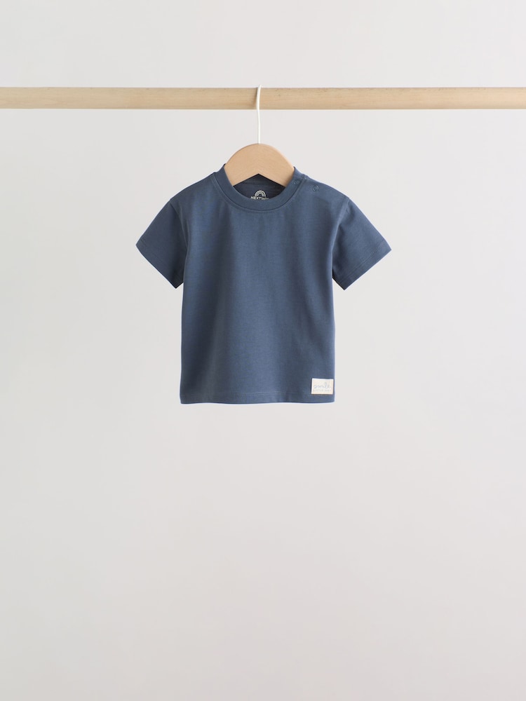 Mineral Blue/ Neutral/ Orange Short Sleeve Baby T-Shirts 4 Pack (0mths-2yrs)