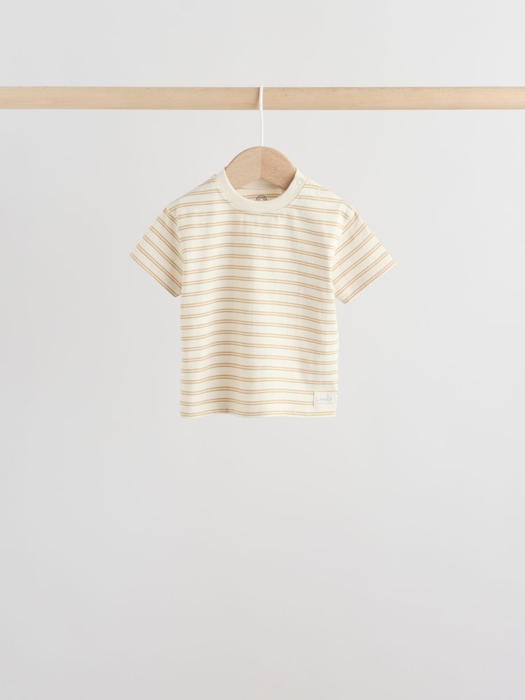 Mineral Blue/ Neutral/ Orange Short Sleeve Baby T-Shirts 4 Pack (0mths-2yrs)
