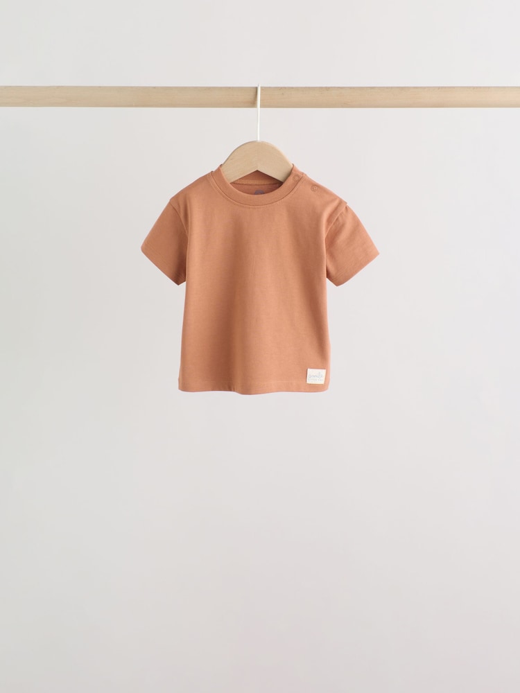 Mineral Blue/ Neutral/ Orange Short Sleeve Baby T-Shirts 4 Pack (0mths-2yrs)