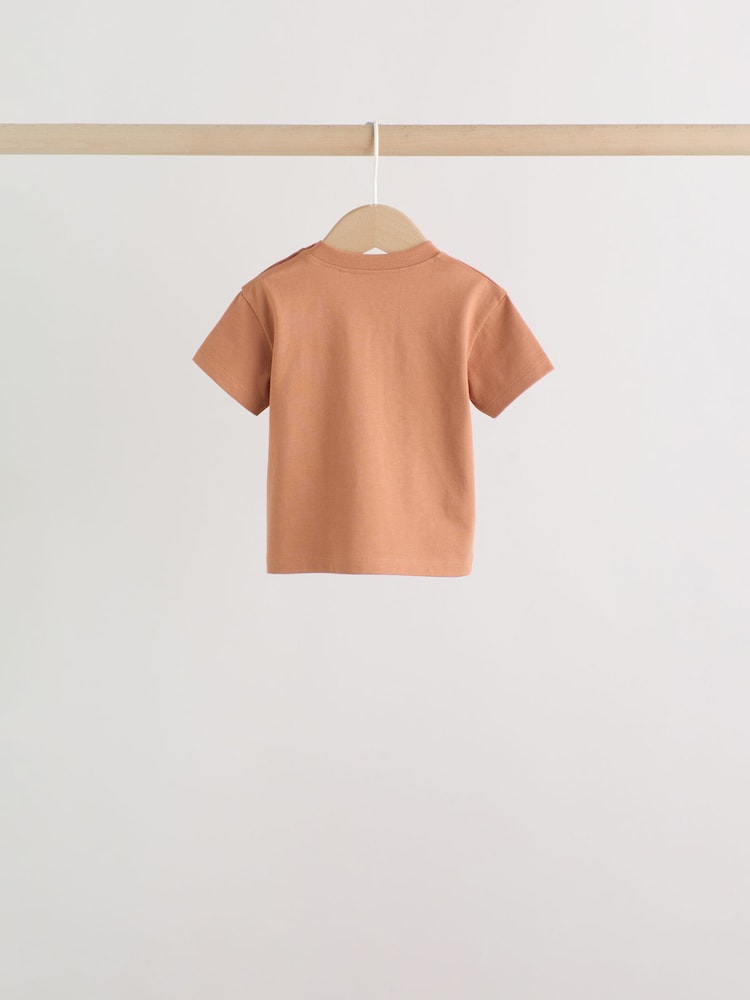 Mineral Blue/ Neutral/ Orange Short Sleeve Baby T-Shirts 4 Pack (0mths-2yrs)