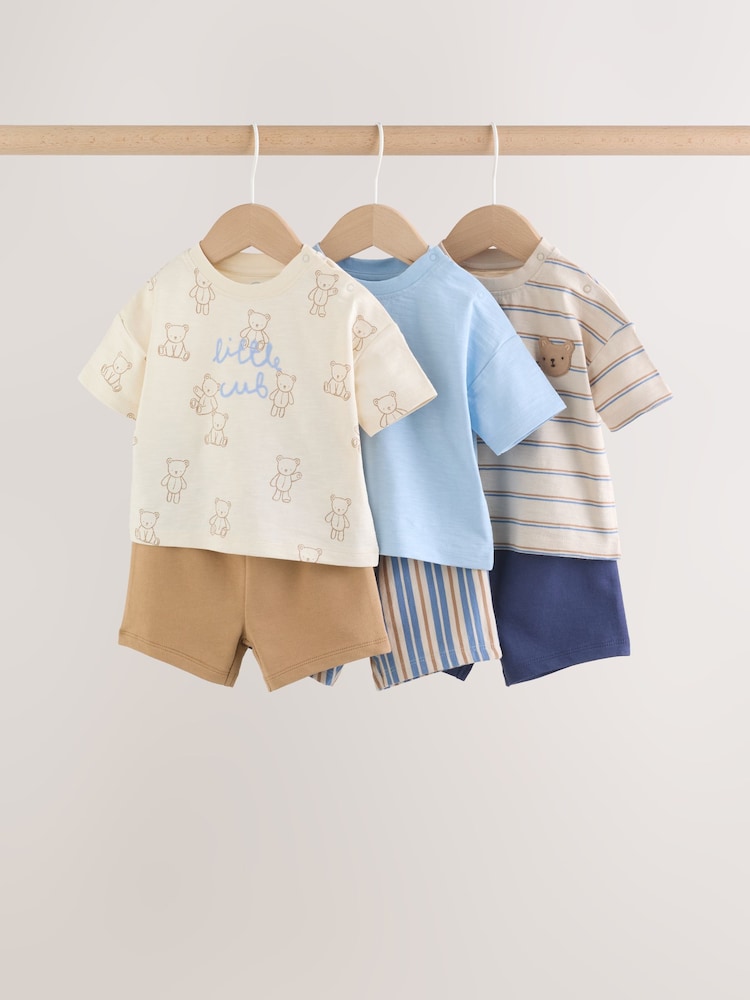 Blue Bears Tops and Shorts Baby Set 6 Piece (0mths-3yrs)