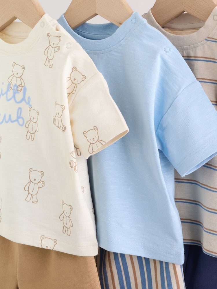 Blue Bears Tops and Shorts Baby Set 6 Piece (0mths-3yrs)