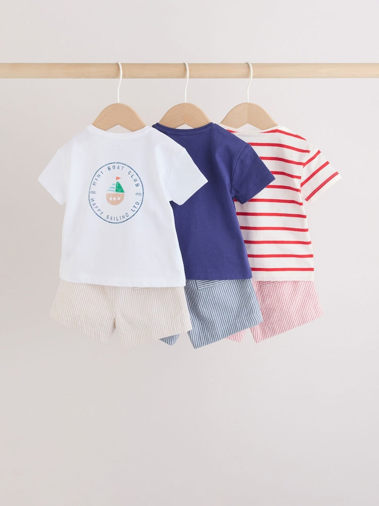 Blue Nautical Tops and Shorts Baby Set 6 Piece (0mths-3yrs)