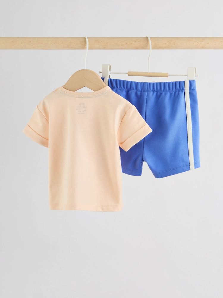 Orange Crocodile Print Top and Shorts Baby Set (0mths-2yrs)