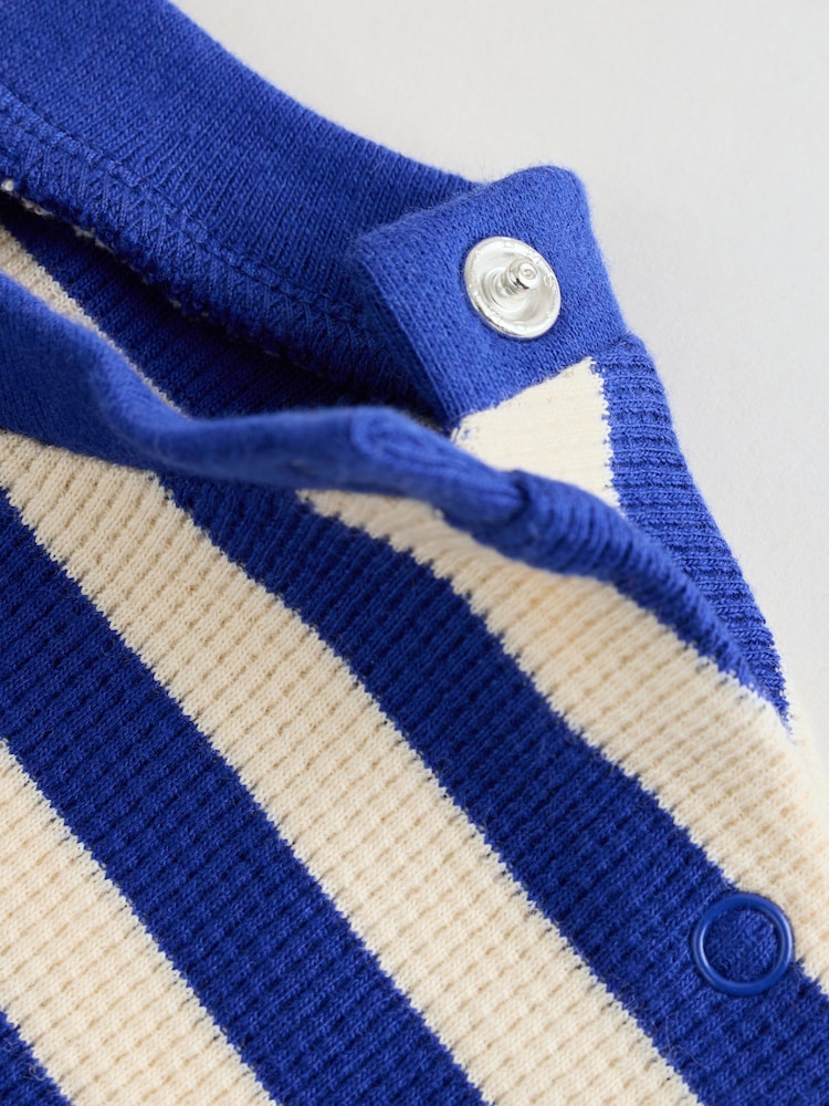 Blue Stripe Long Sleeve Top and Shorts Baby Set (0mths-2yrs)