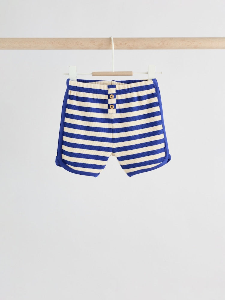 Blue Stripe Long Sleeve Top and Shorts Baby Set (0mths-2yrs)