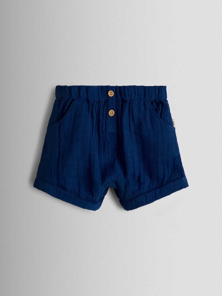 JoJo Maman Bébé Navy Peter Rabbit™ 2-Piece Shirt & Shorts Set - Size Up To 3 Months (50 - 62cm)