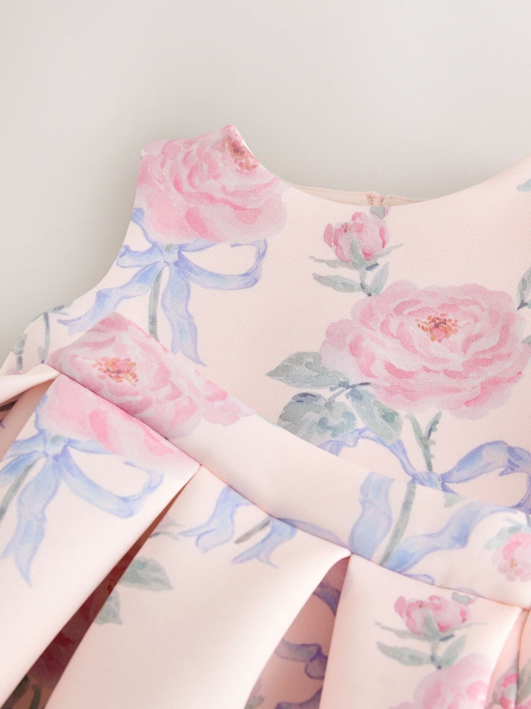Pink Floral Scuba Top and Skirt Set (3mths-7yrs)