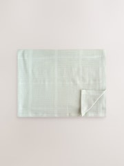 2 Pack Sage Green Cotton Baby Cellular Blankets - Size 75x95