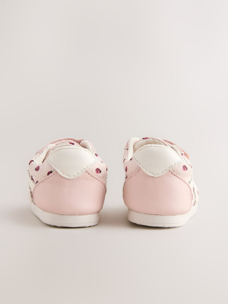 Pink Ladybird Baby Touch Fastening Trainers (0-24mths) - Size Up To 3 Months (50 - 62cm)