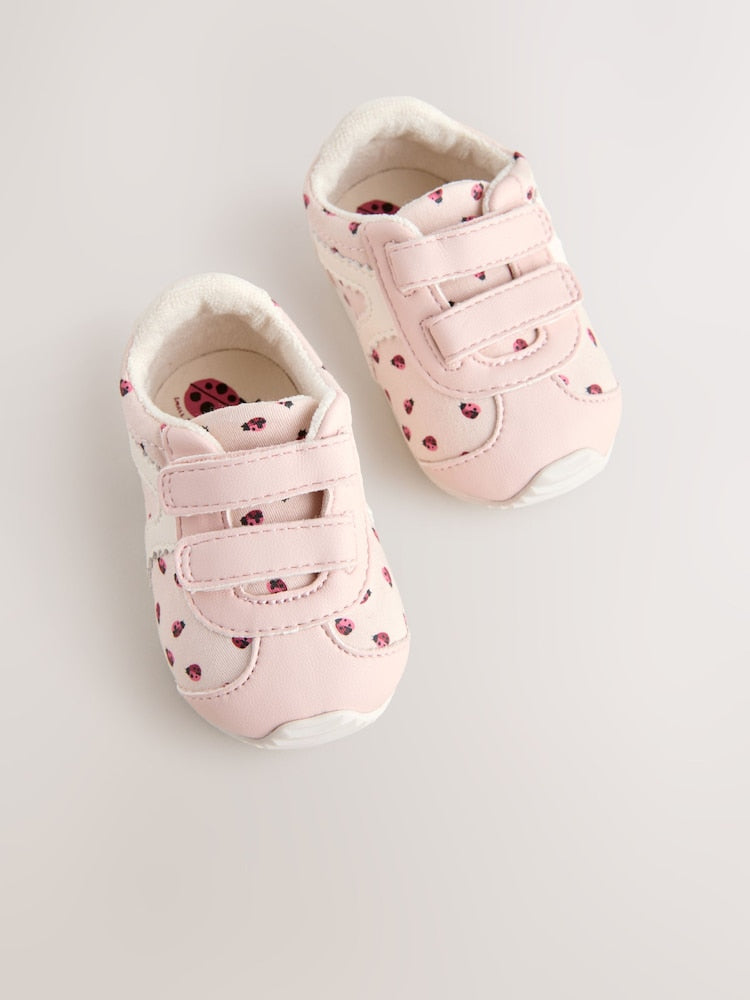 Pink Ladybird Baby Touch Fastening Trainers (0-24mths) - Size Up To 3 Months (50 - 62cm)