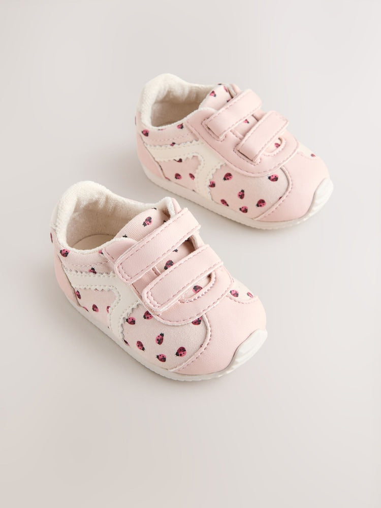 Pink Ladybird Baby Touch Fastening Trainers (0-24mths) - Size Up To 3 Months (50 - 62cm)