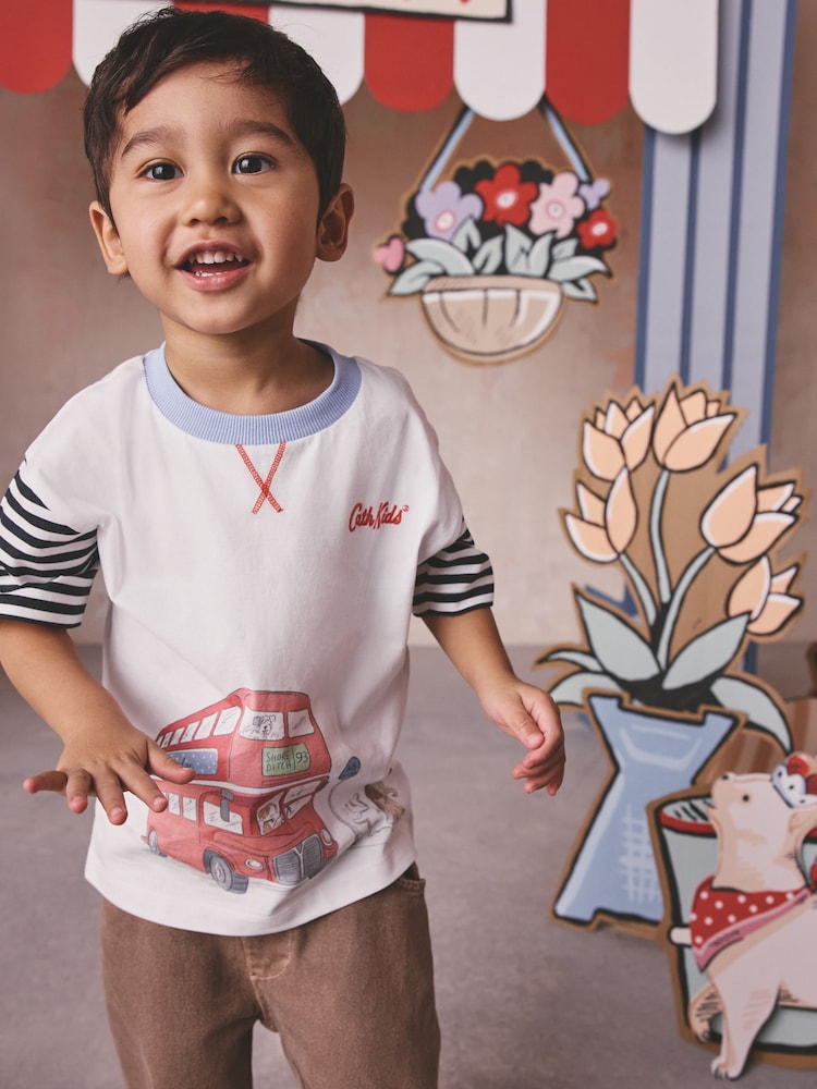 White London Bus Cath Kidston T-Shirt (3mths-7yrs) - White London Bus Cath Kidston / 12-18 Months (80-86cm)