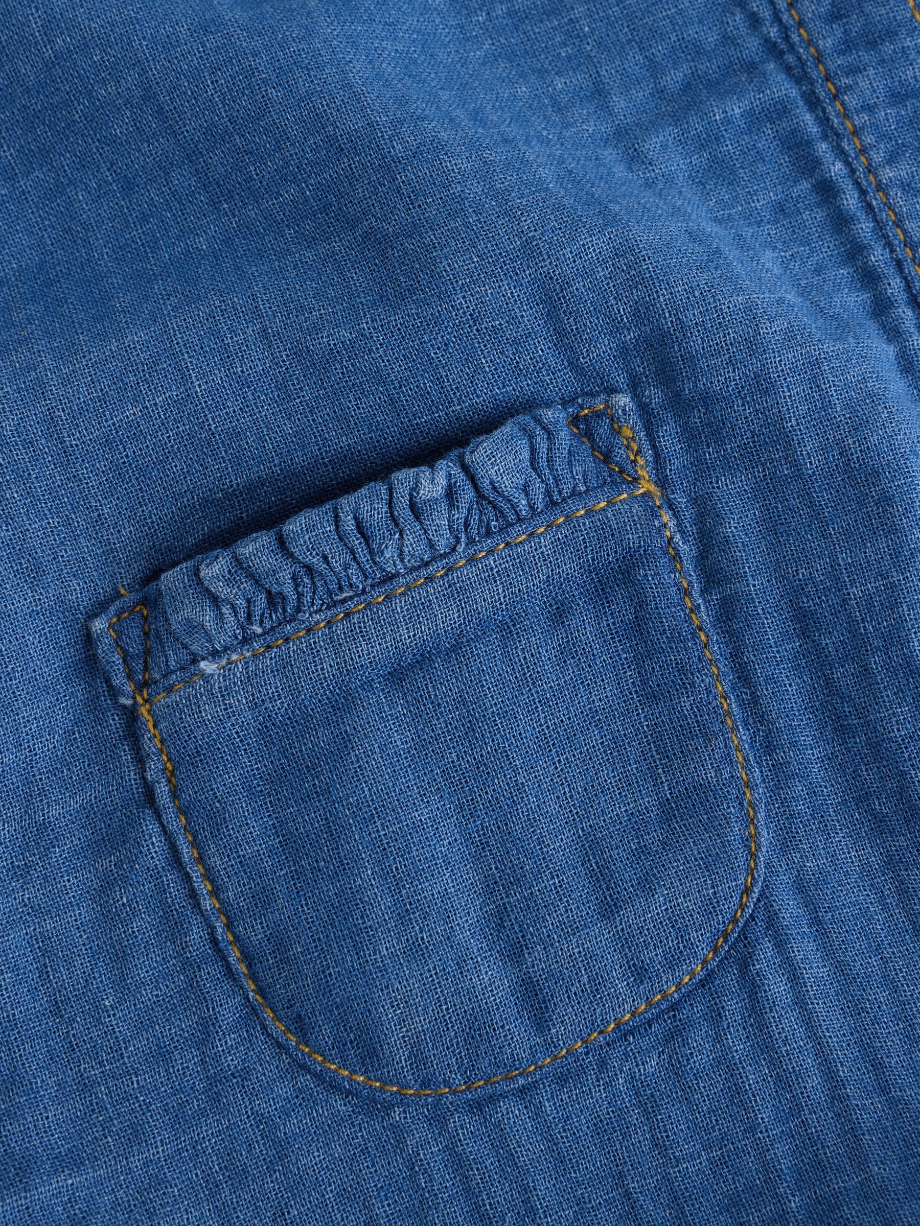 Denim Blue Baby Long Leg Romper (0mths-2yrs) - Size Up to 1 Month (56cm)