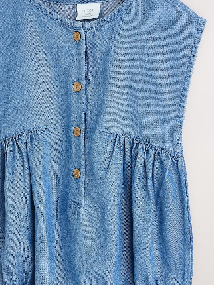 Denim Blue Bloomer Baby Romper (0mths-2yrs)