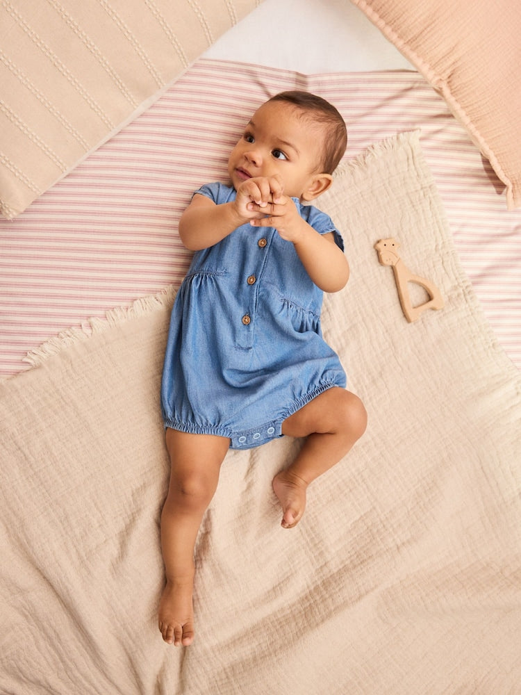 Denim Blue Bloomer Baby Romper (0mths-2yrs)