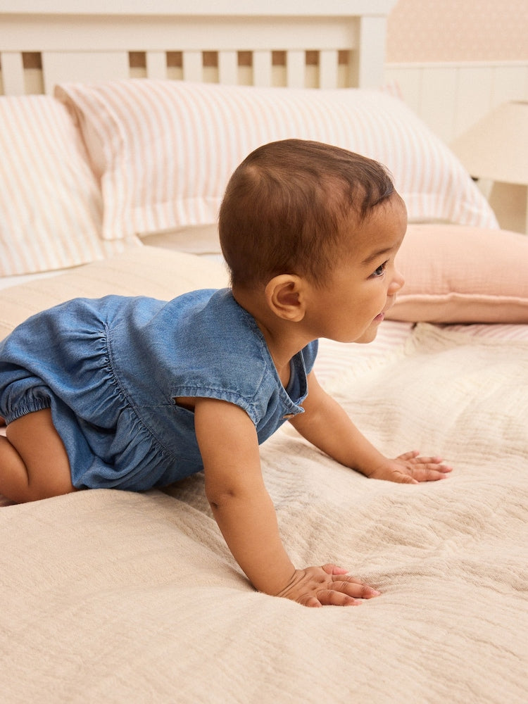 Denim Blue Bloomer Baby Romper (0mths-2yrs)